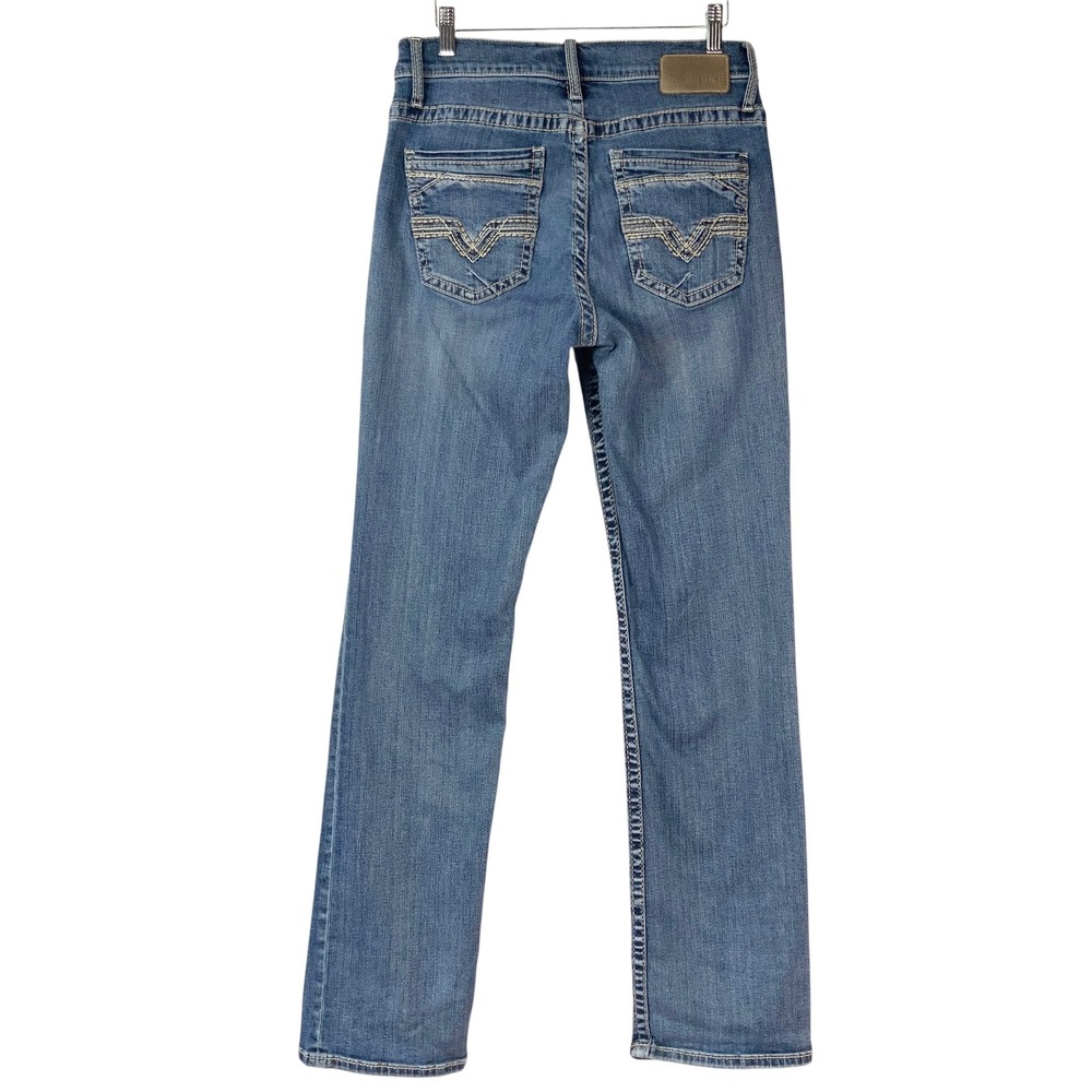 BKE Jake Blue Straight Leg Jeans 30x34 Button Zip Fly Embroidered Pocket - Picture 3 of 8